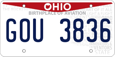 OH license plate GOU3836