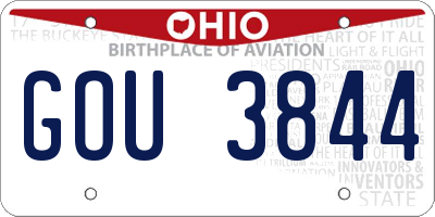 OH license plate GOU3844