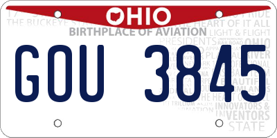 OH license plate GOU3845