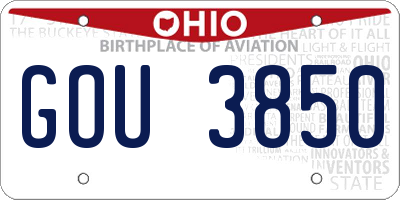 OH license plate GOU3850