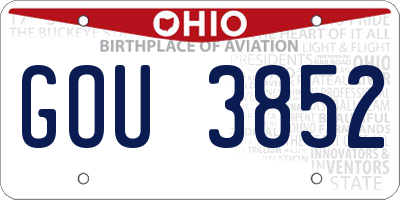 OH license plate GOU3852