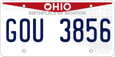 OH license plate GOU3856