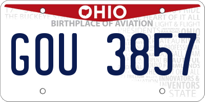 OH license plate GOU3857