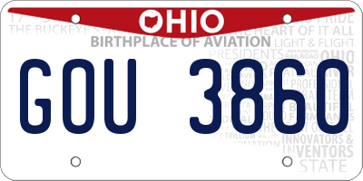 OH license plate GOU3860