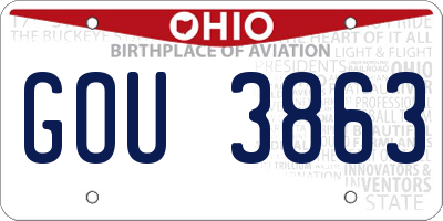 OH license plate GOU3863