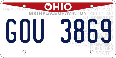 OH license plate GOU3869