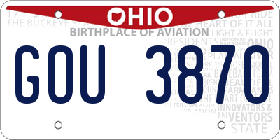 OH license plate GOU3870