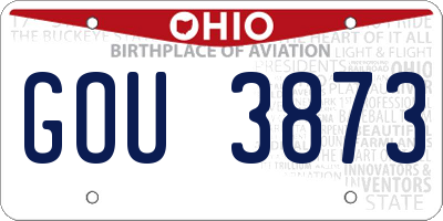 OH license plate GOU3873