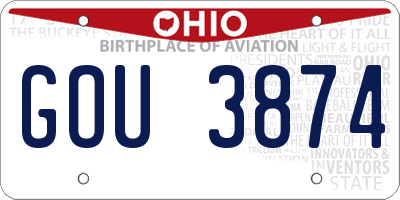 OH license plate GOU3874