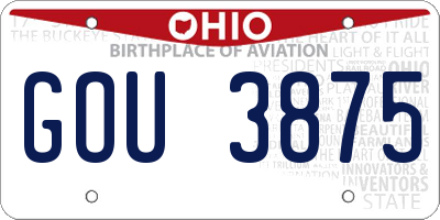 OH license plate GOU3875