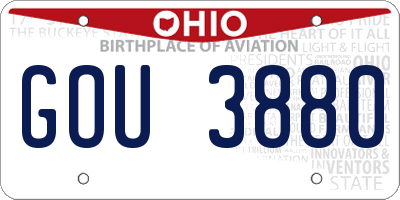 OH license plate GOU3880