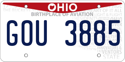 OH license plate GOU3885