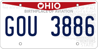 OH license plate GOU3886