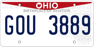 OH license plate GOU3889