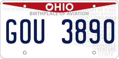 OH license plate GOU3890