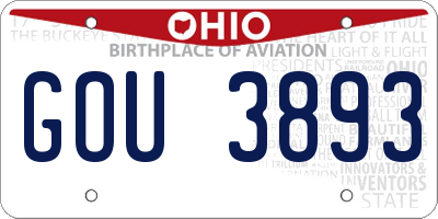 OH license plate GOU3893