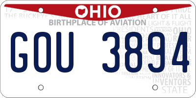 OH license plate GOU3894