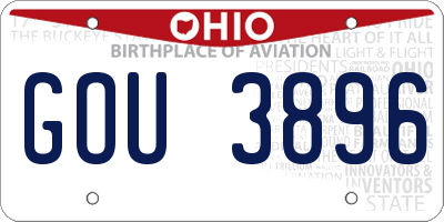 OH license plate GOU3896