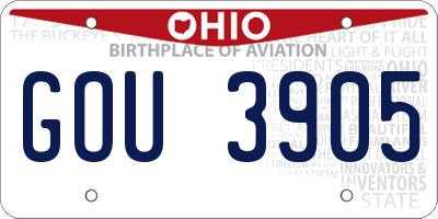 OH license plate GOU3905