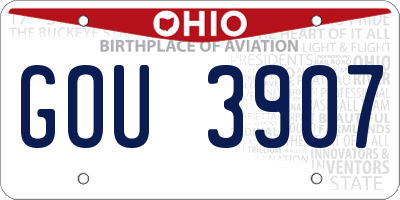 OH license plate GOU3907