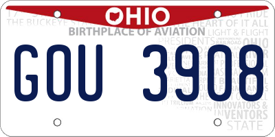 OH license plate GOU3908