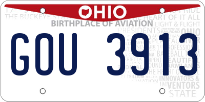 OH license plate GOU3913