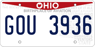 OH license plate GOU3936