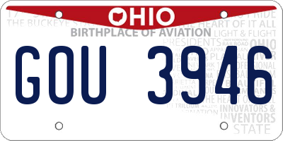 OH license plate GOU3946
