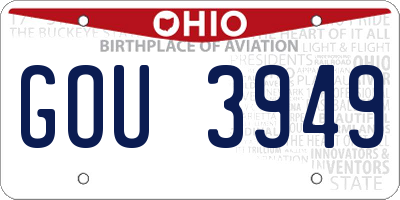 OH license plate GOU3949