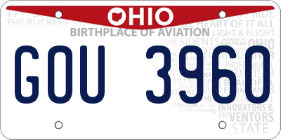 OH license plate GOU3960