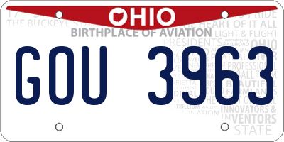 OH license plate GOU3963