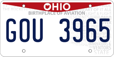 OH license plate GOU3965