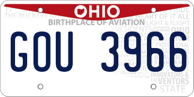 OH license plate GOU3966