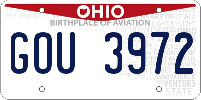 OH license plate GOU3972