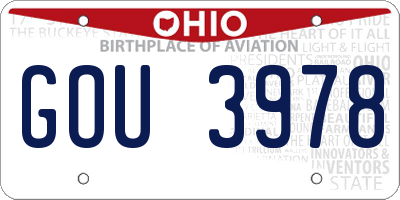 OH license plate GOU3978