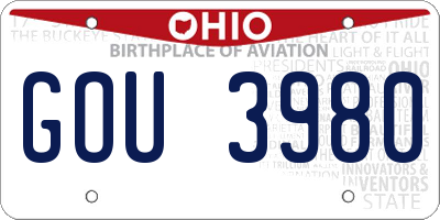OH license plate GOU3980