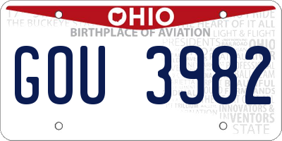 OH license plate GOU3982