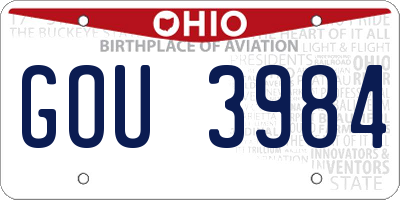 OH license plate GOU3984