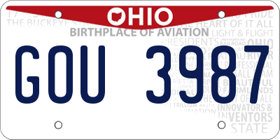 OH license plate GOU3987