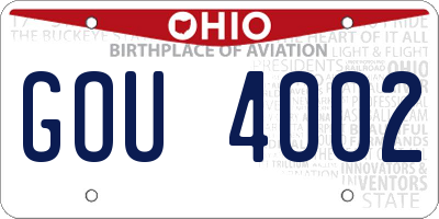 OH license plate GOU4002