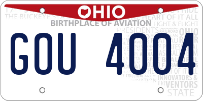 OH license plate GOU4004