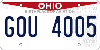 OH license plate GOU4005