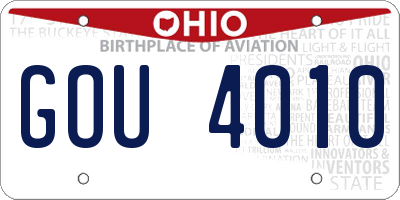 OH license plate GOU4010