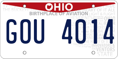 OH license plate GOU4014