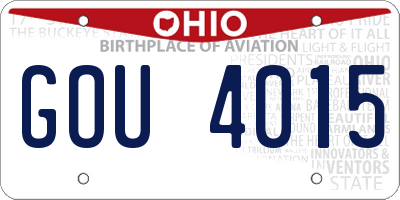 OH license plate GOU4015