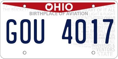 OH license plate GOU4017