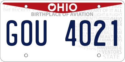 OH license plate GOU4021