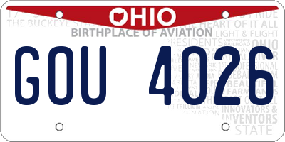 OH license plate GOU4026