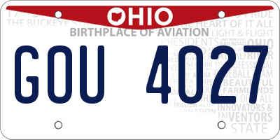 OH license plate GOU4027