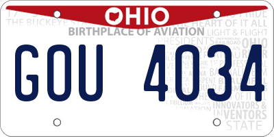 OH license plate GOU4034